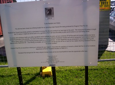 Sign at Cleveland Point Sign at Cleveland Point