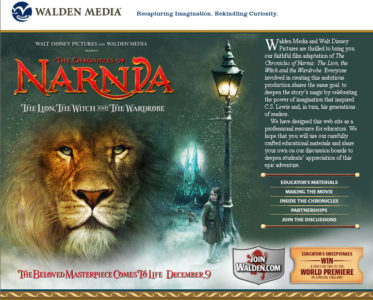 Walden Media's Narnia website Walden Media's Narnia website