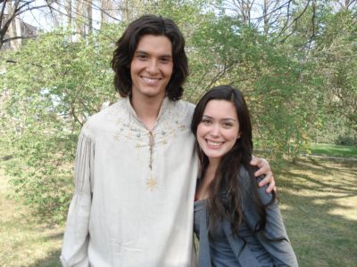 Carla from Disney's Zapping Zone with Ben Barnes on the set of Prince Caspian