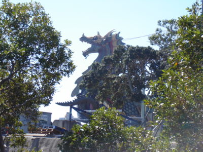 The Dawn Treader, port side. If you look through the trees, you can see the tail.
