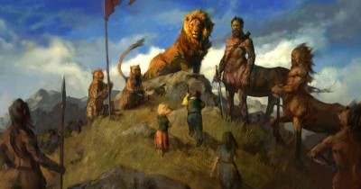 Pevensies meeting Aslan Concept Art Pevensies meeting Aslan Concept Art