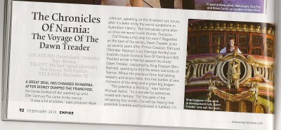 Scan from Empire Magazine on the Dawn Treader Scan from Empire Magazine on the Dawn Treader