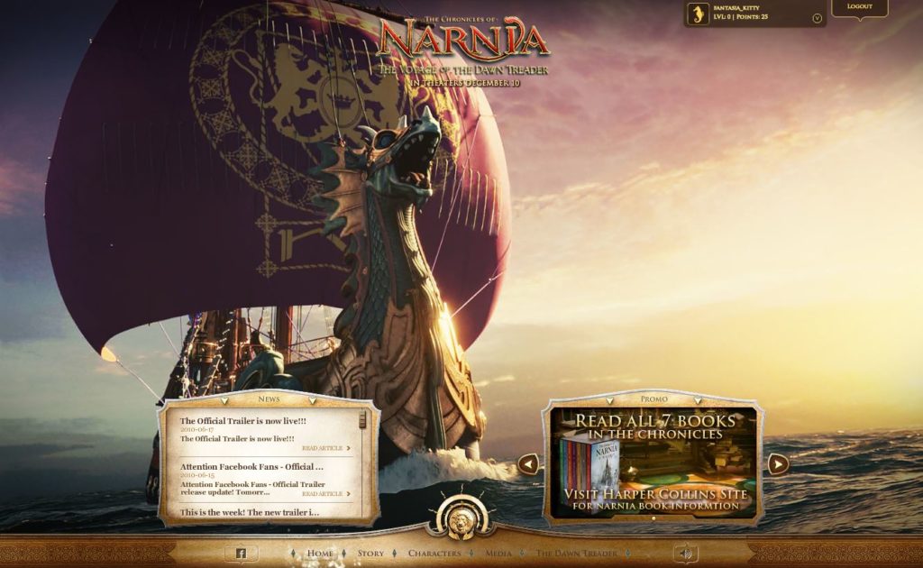 Narnia.com Homepage