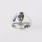 Sterling Silver Men's Narnia Ring - Two-Tone Shield - Bob Siemon Designs