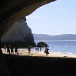 Filming at Cathedral Cove, New Zealand