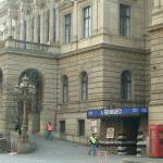 Filming the entrance to the train station in Prague - Last Girl Guide