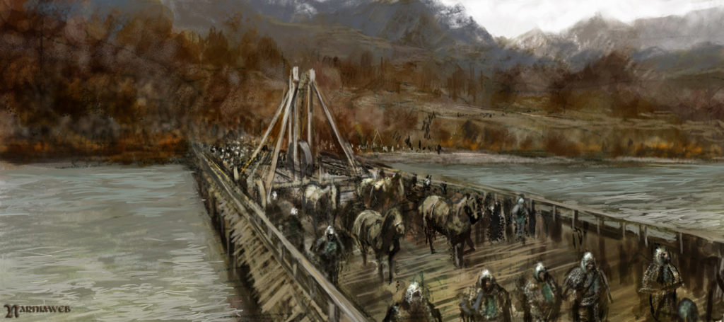 The Telmarines cross the Bridge of Beruna. The Telmarines cross the Bridge of Beruna.
